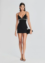 V-Neck Spaghetti Strap Mini Party Dress