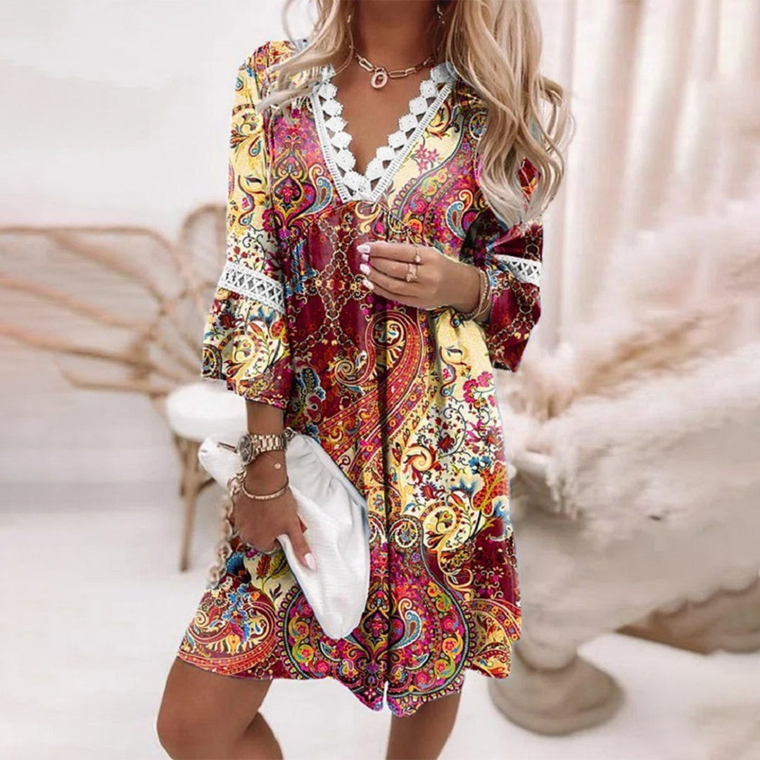 Eugenia Exclusive Fashionable Printed Loose Dress Elevated Occasion Wear