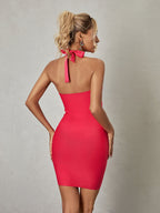 Deka Halterneck Bandage Mini Dress
