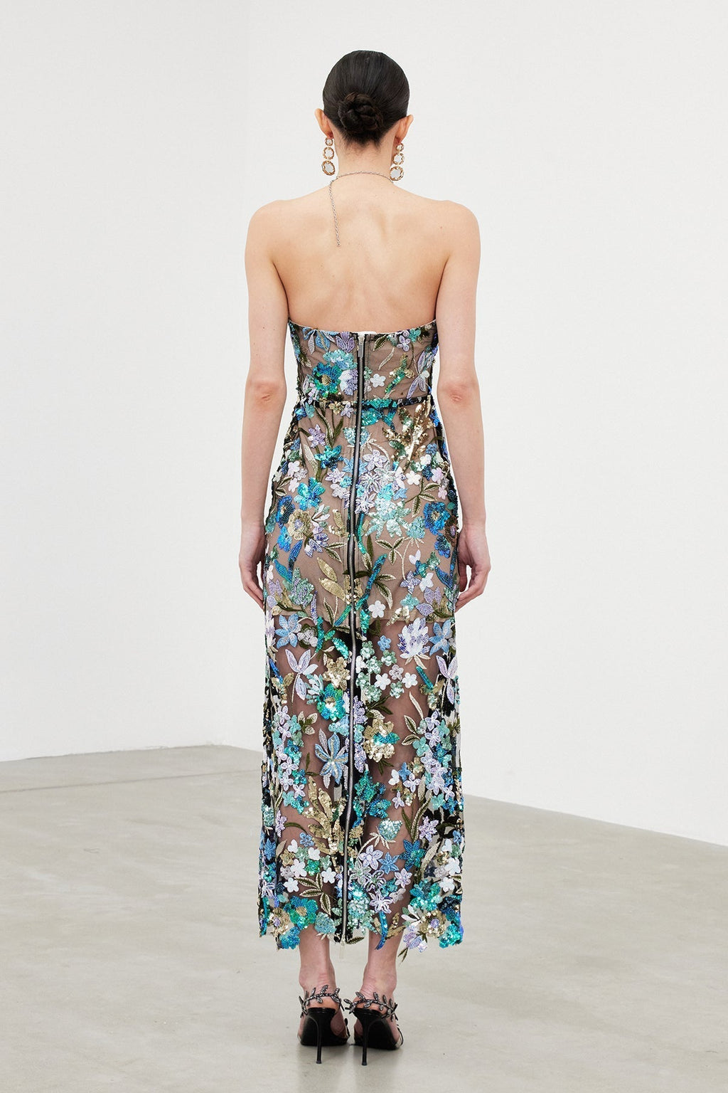 Denica Mesh Sequin Maxi Dress