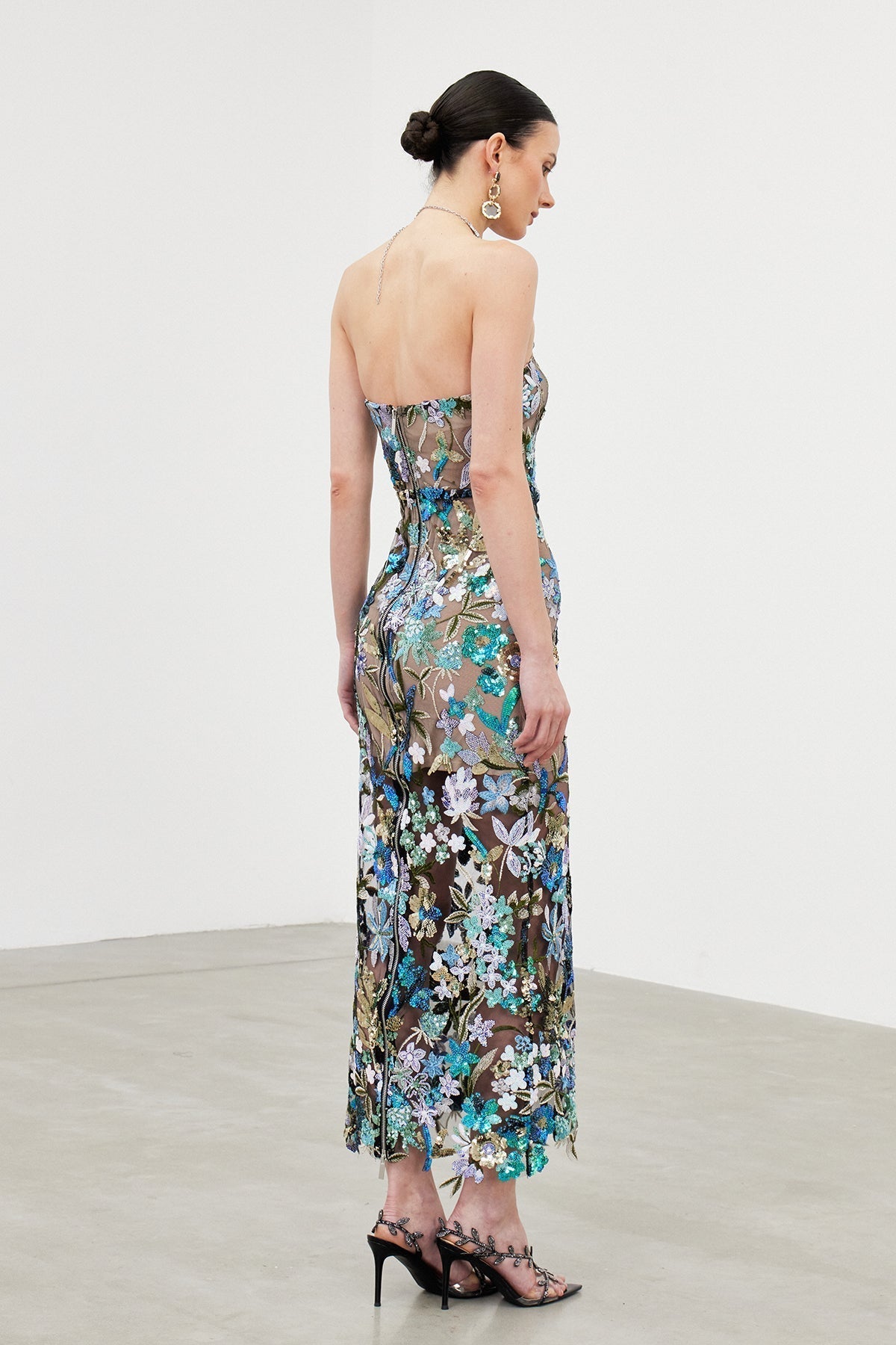 Denica Mesh Sequin Maxi Dress