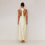 Karol Exclusive Sofia Dress – Flowing Elegance with Halterneck Detail Designer Edit