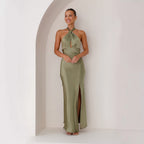 Karol Exclusive Sofia Dress – Flowing Elegance with Halterneck Detail Designer Edit