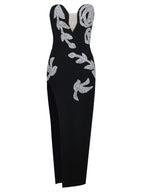 Didi Strapless Crystal Split Bandage Dress
