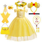 Disney Belle Princess Beauty Beast Cosplay Party Magic Stick Crown Kid Costume