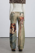Dmitar Print Barrel Jeans