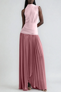 Domhnall Asymmetric Ruch  Maxi Dress