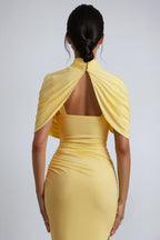 Dominika Asymmetric Bodycon Shawl Midi Dress