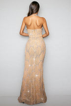 Harva Strapless Pearl Maxi Dress