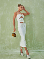Halterneck Cutout Midi Dress
