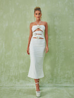 Halterneck Cutout Midi Dress