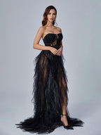 Dorothy Tulle Maxi Dress In Black