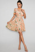 Rhema Short Sleeve Flower Mini Dress