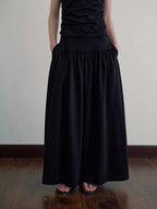 DressBetty - Solid Color Draping Knitted Pleated Skirt