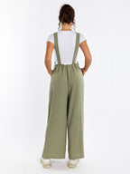 Drawstring Adjustable Button Back Pocket Jumpsuit