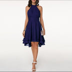 DressBetty - Women Elegant Halter Sleeveless Cropped Layered Evening Party Dresses