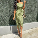 Dresses Woman Summer OnePiece Irregular Dress