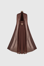 Dylan Backless Ruch Mesh Maxi Dress