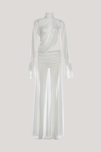 Dzhokhar Cutout Ruch Split Maxi Dress