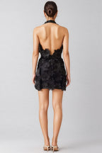 Zekef Black Cherry Blossom Mini Dress