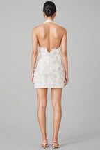 Tetraty White Cherry Blossom Mini Dress