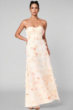 Tasha Yellow Strapless Maxi Dress