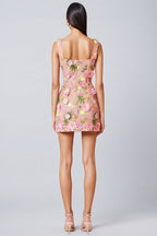 Bloomer Pink Embroidered Mini Dress