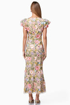 Noahsd Embroidered 3D Flower Maxi Dress