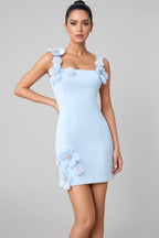 Cesca Blue Floral Mini Dress
