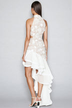 Fable Ruffle Embroidered Waist Maxi Dress