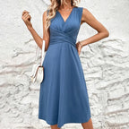 Paige Exclusive Women's Sleeveless Wrap Neck Summer Dress Statement Occasion Edit