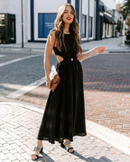 Bay Breeze Cutout Midi Dress Black