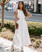 Bay Breeze Cutout Midi Dress Off White