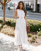 Bay Breeze Cutout Midi Dress Off White