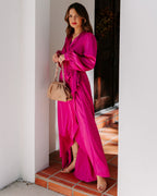 Always Memorable Satin Maxi Dress Magenta FINAL