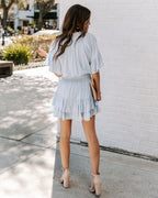 Slow It Down Smocked Tassel Dress Baby Blue