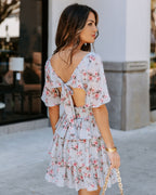 Brianna Floral Ruffle Tiered Dress Light Blue