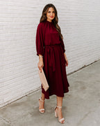 Woodhaven Tie Midi Dress Wine