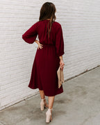 Woodhaven Tie Midi Dress Wine