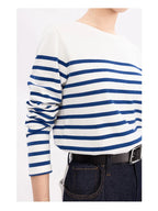 DressBetty - 2024 Long Sleeve Striped Combed Cotton T-Shirt for Women