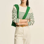 DressBetty - 2024 Long Sleeve Striped Combed Cotton T-Shirt for Women