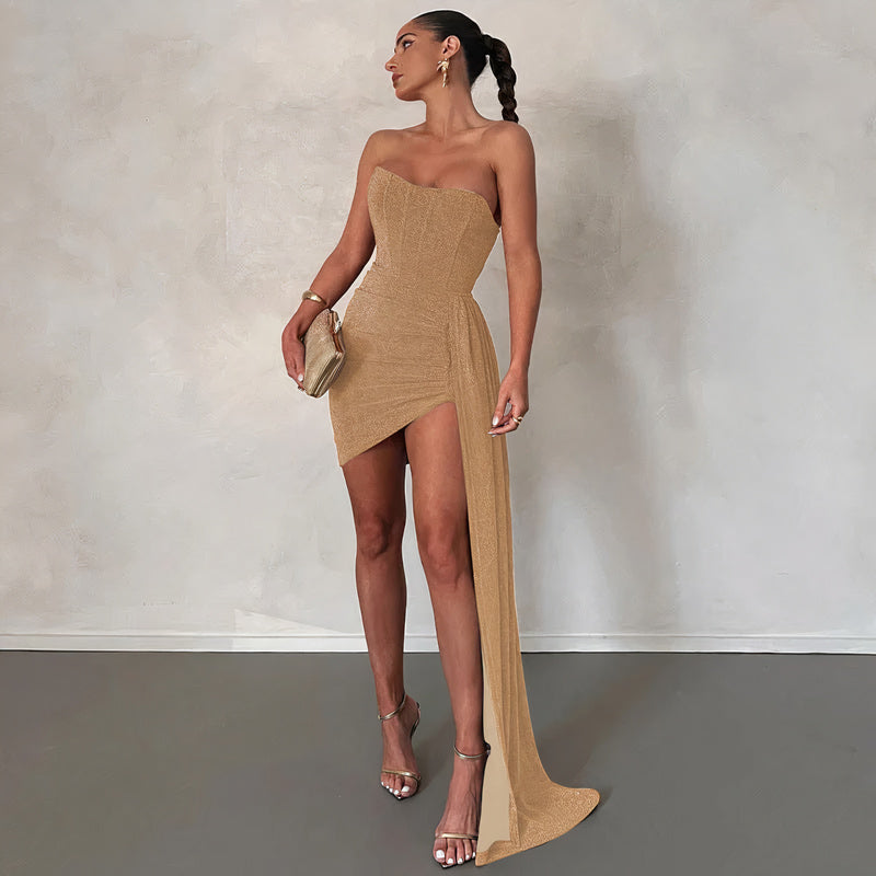 Eliana Exclusive Cocktail Dress with Glitter Elevated Occasion Wear