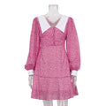 Early Doll Collar Slimming Long Sleeves A line Dress GracefulPrinted Dress