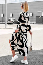 Vanesa Minimalist Effortlessly Chic Printed Maxi Dress Boutique Collection