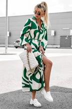 Vanesa Minimalist Effortlessly Chic Printed Maxi Dress Boutique Collection