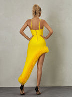 Egeria V Neck Asymmetric Bandage Dress