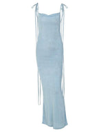 Egypt Backless Maxi Dress In Blue