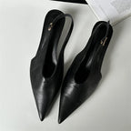 Designer Pointed Toe Buckle Strap Women Thin Elegant Banquet Dress Mule Ladies Shoes Low Heel Pumps