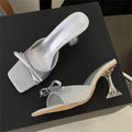 Fashionable Summer Butterflyknot Stylish Transparent Low Heel Pumps