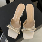 Fashionable Summer Butterflyknot Stylish Transparent Low Heel Pumps